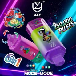 UZY 6 in 1 150K Züge Einweg Vape Grosshandel Quad Mesh Smart Display