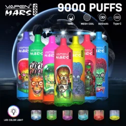 VAPEN MARS 9000 9000 Züge LED Farblicht Großhandel Einweg Vape